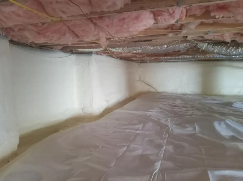 Crawl space encapsulation with closed-cell spray foam for Spray Foam Roofing in Dumbarton